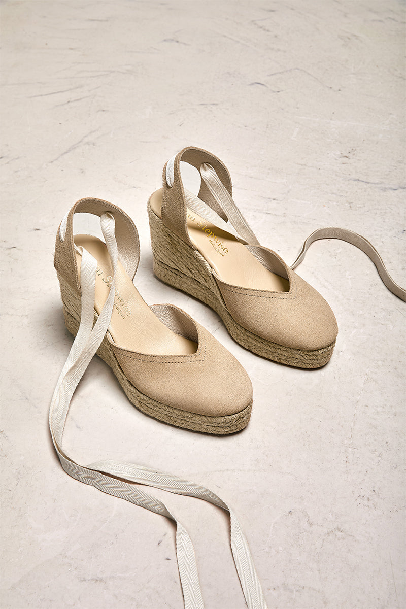 Espadrille in beige leather - CARMEN