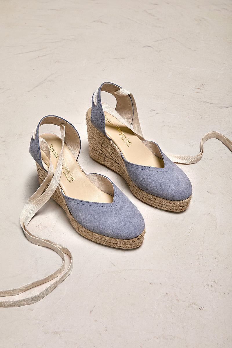 Espadrille in blue leather - CARMEN