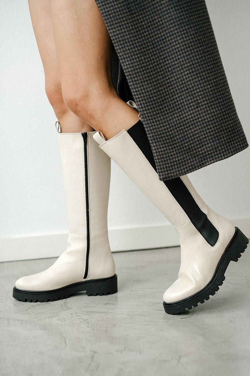 White leather chelsea boot - BELMONT